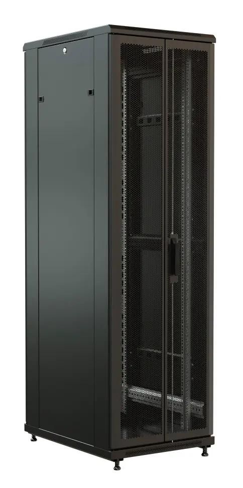 Шкаф коммутационный WRLINE WR-TT-4268-DD-RAL9004 напольный,  перфорированная двустворчатая передняя дверь,  42U,  600x2055x800 мм