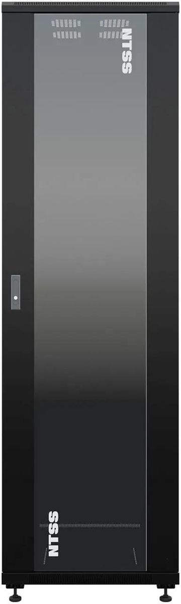 Шкаф серверный NTSS Премиум NTSS-R42U6080GS-BL напольный,  стеклянная передняя дверь,  42U,  600x1987x800 мм