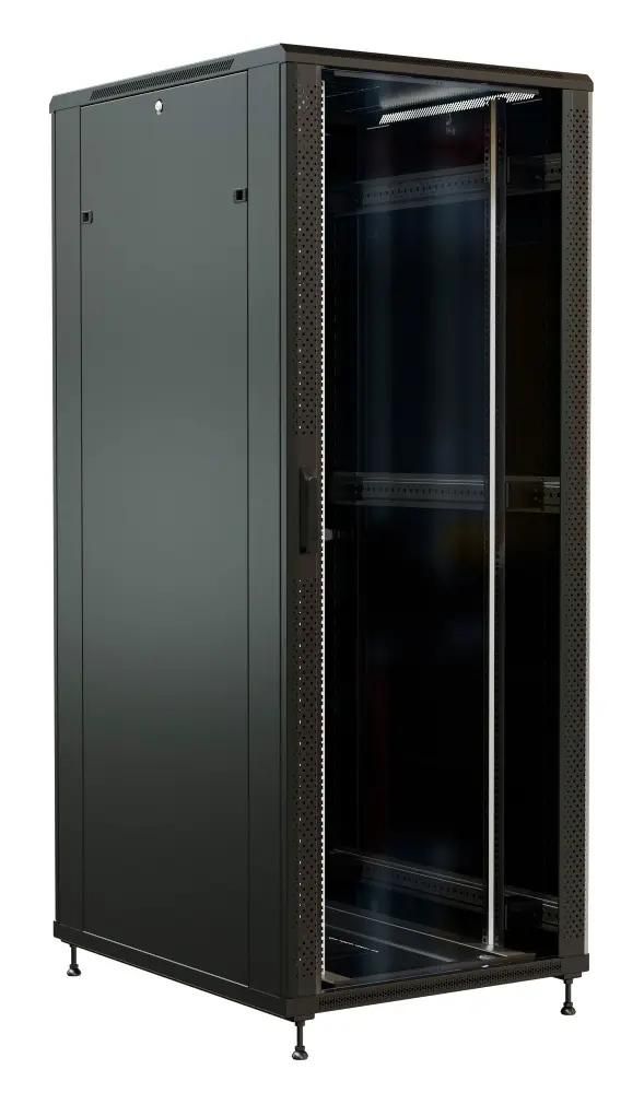 Шкаф серверный WRLINE WR-TT-4281-AS-RAL9004 напольный,  стеклянная передняя дверь,  42U,  800x2055x1000 мм
