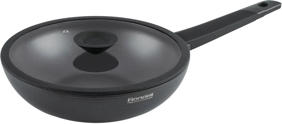 Сковорода ВОК (WOK) Rondell Kontur RDA-1489, 28см, с крышкой,  антипригарное покрытие, алюминиевая