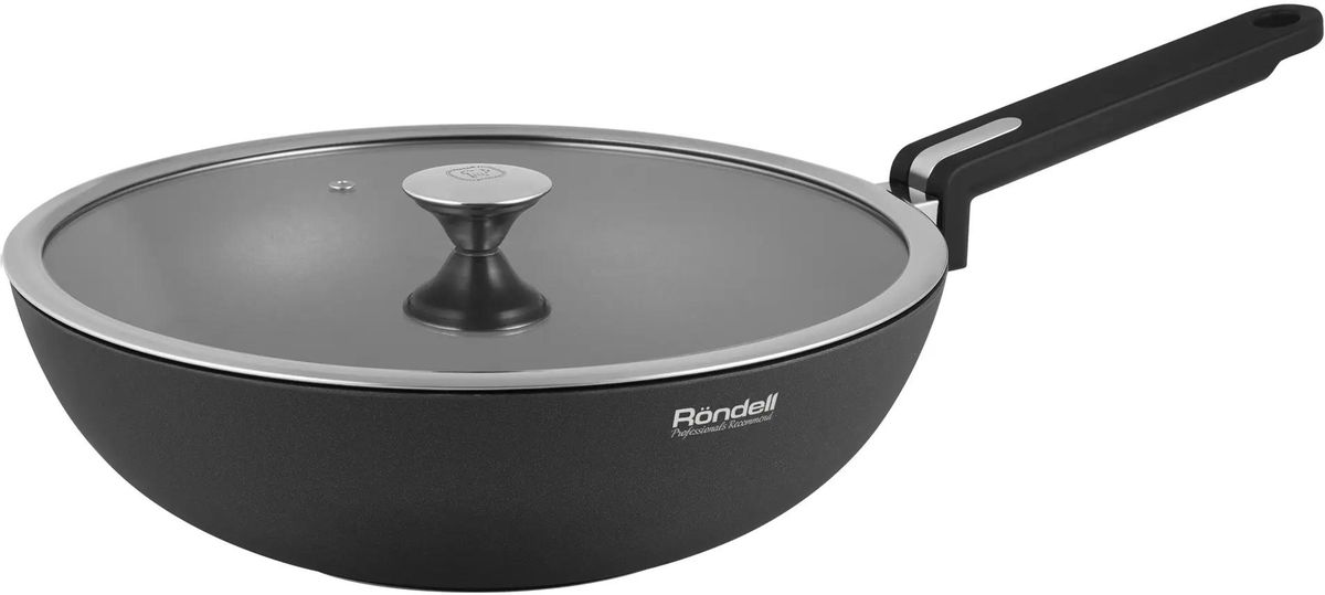 Сковорода ВОК (WOK) Rondell Modern RDA-1723, 30см, с крышкой,  антипригарное покрытие, алюминиевая