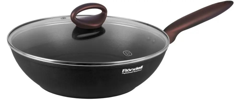 Сковорода ВОК (WOK) Rondell Tierno RDA-1581, 28см, с крышкой,  антипригарное покрытие, алюминиевая