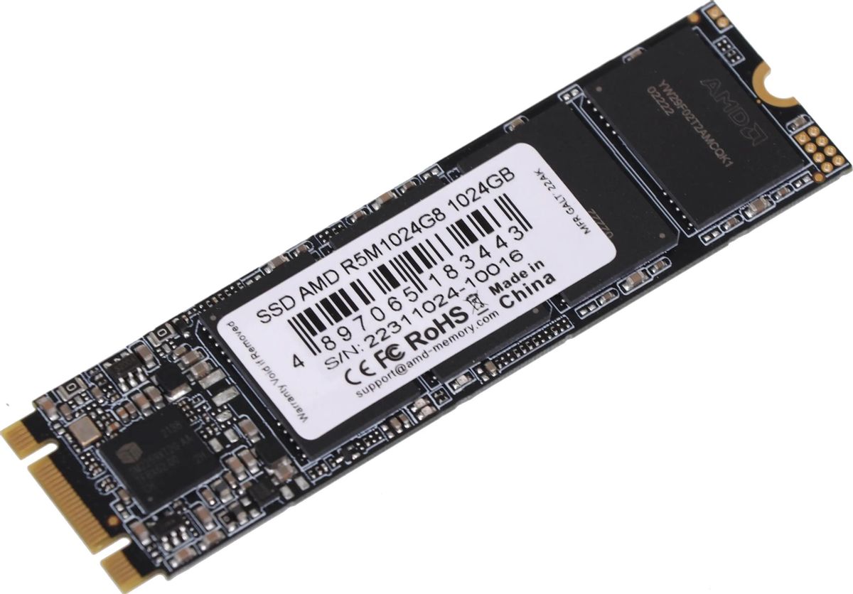 SSD накопитель AMD Radeon R5M1024G8 1ТБ, M.2 2280, SATA III,  M.2