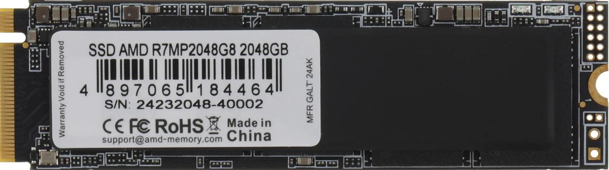 SSD накопитель AMD Radeon R7MP2048G8 2ТБ, M.2 2280, PCIe 4.0 x4,  NVMe,  M.2