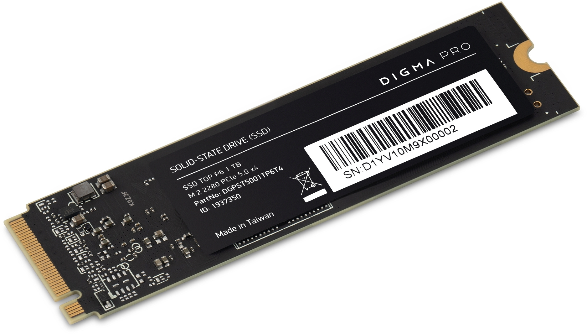 SSD накопитель DIGMA PRO Top P6 DGPST5001TP6T4 1ТБ, M.2 2280, PCIe 5.0 x4,  NVMe,  M.2,  rtl