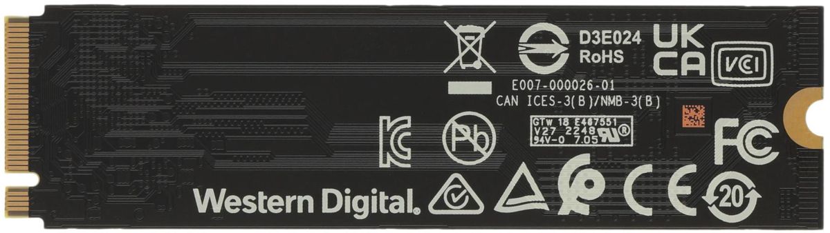 SSD накопитель WD Black SN770 WDS200T3X0E 2ТБ, M.2 2280, PCIe 4.0 x4,  NVMe,  M.2