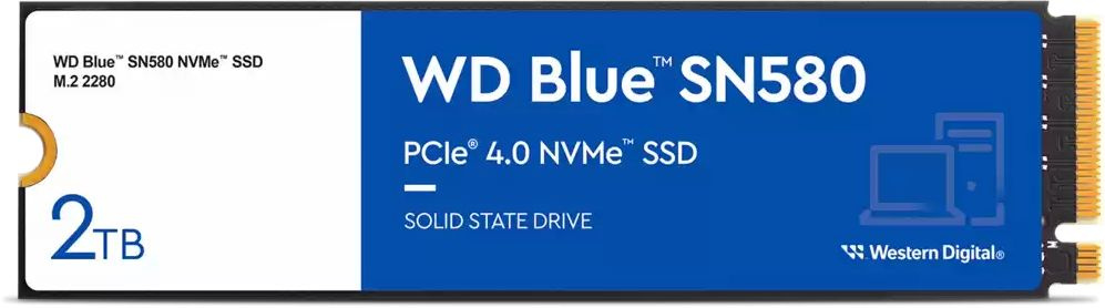 SSD накопитель WD Blue SN580 WDS200T3B0E 2ТБ, M.2 2280, PCIe 4.0 x4,  NVMe,  M.2