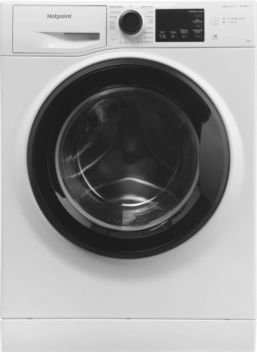 Стиральная машина HOTPOINT NSB 6039 K VE RU, с фронтальной загрузкой, с паром, 6кг, 1000об/мин, инверторная
