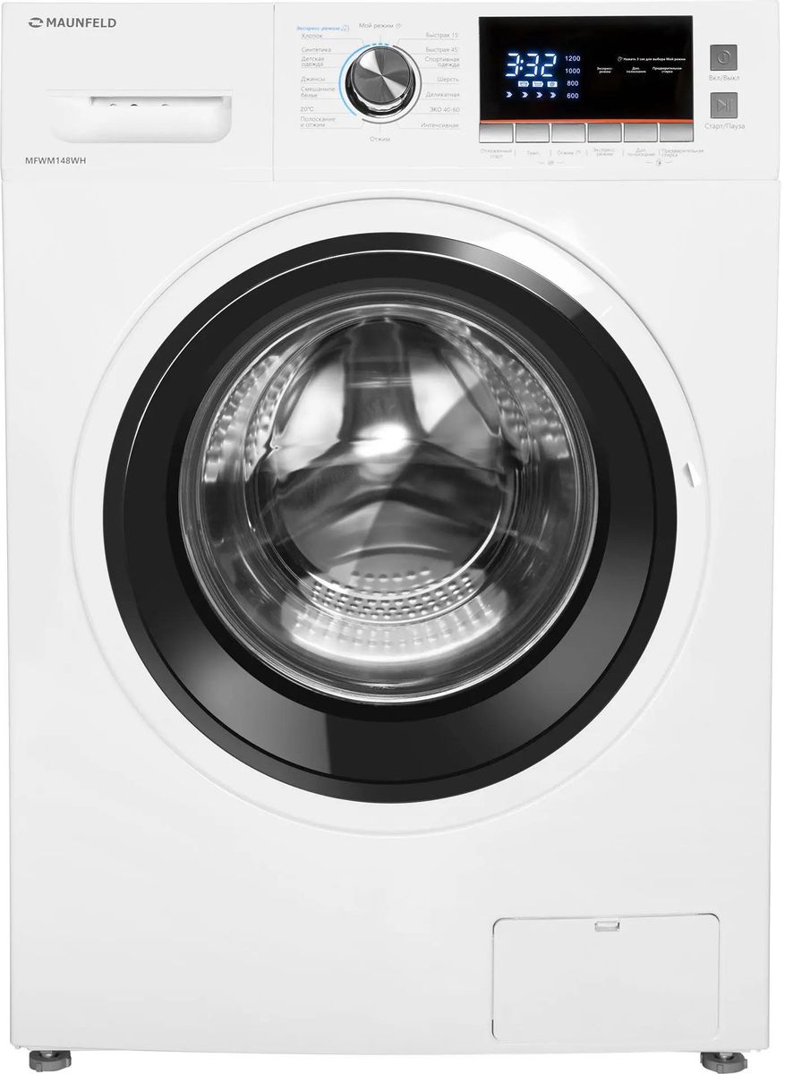 Стиральная машина MAUNFELD MFWM148WH, с фронтальной загрузкой, 8кг, 1400об/мин, инверторная