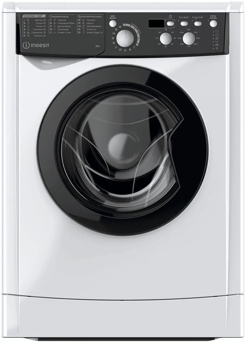 Стиральная машина суперузкая Indesit MyTime EWUD 4105 BK CIS, с фронтальной загрузкой, 4кг, 1000об/мин