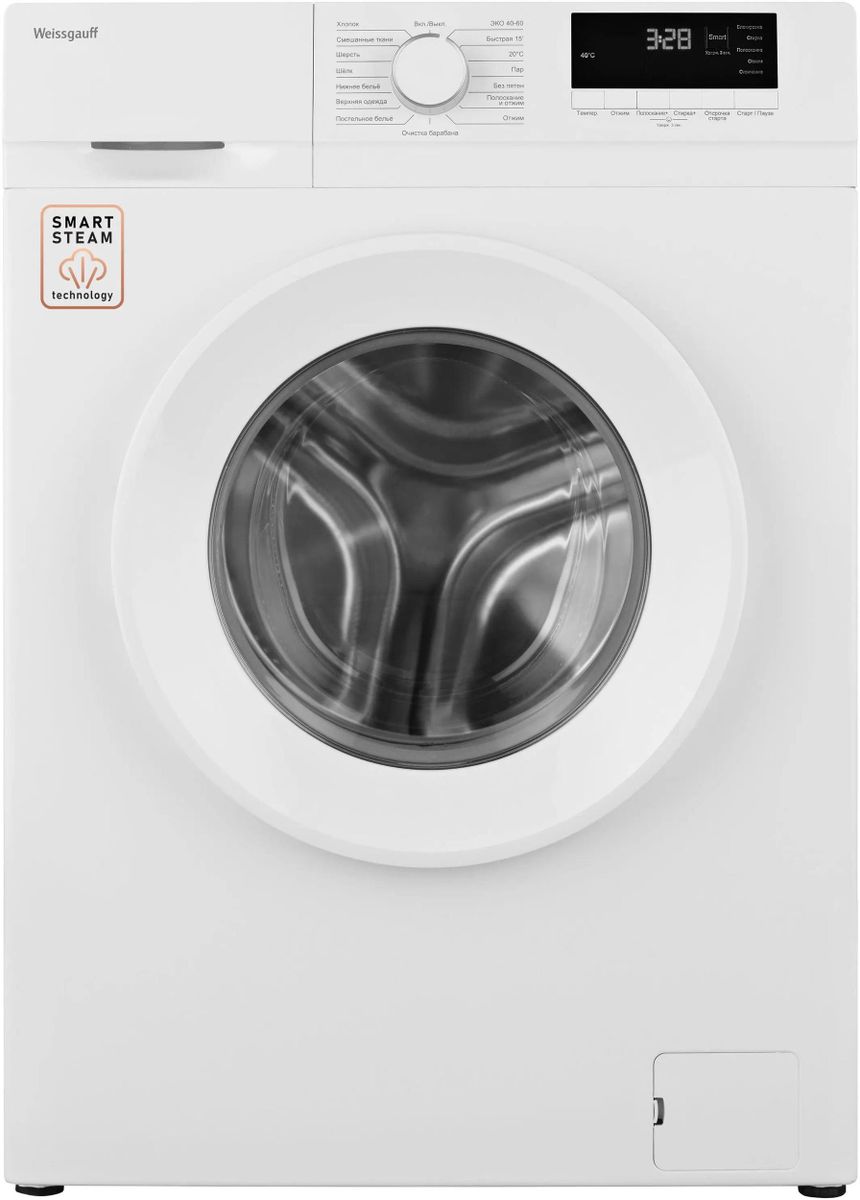 Стиральная машина WEISSGAUFF WM 46106 Steam, с фронтальной загрузкой, с паром, 6кг, 1000об/мин