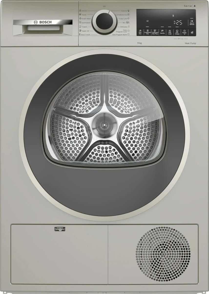 Сушильная машина Bosch Serie 4 WQG1420XME серебристый, с английской панелью управления