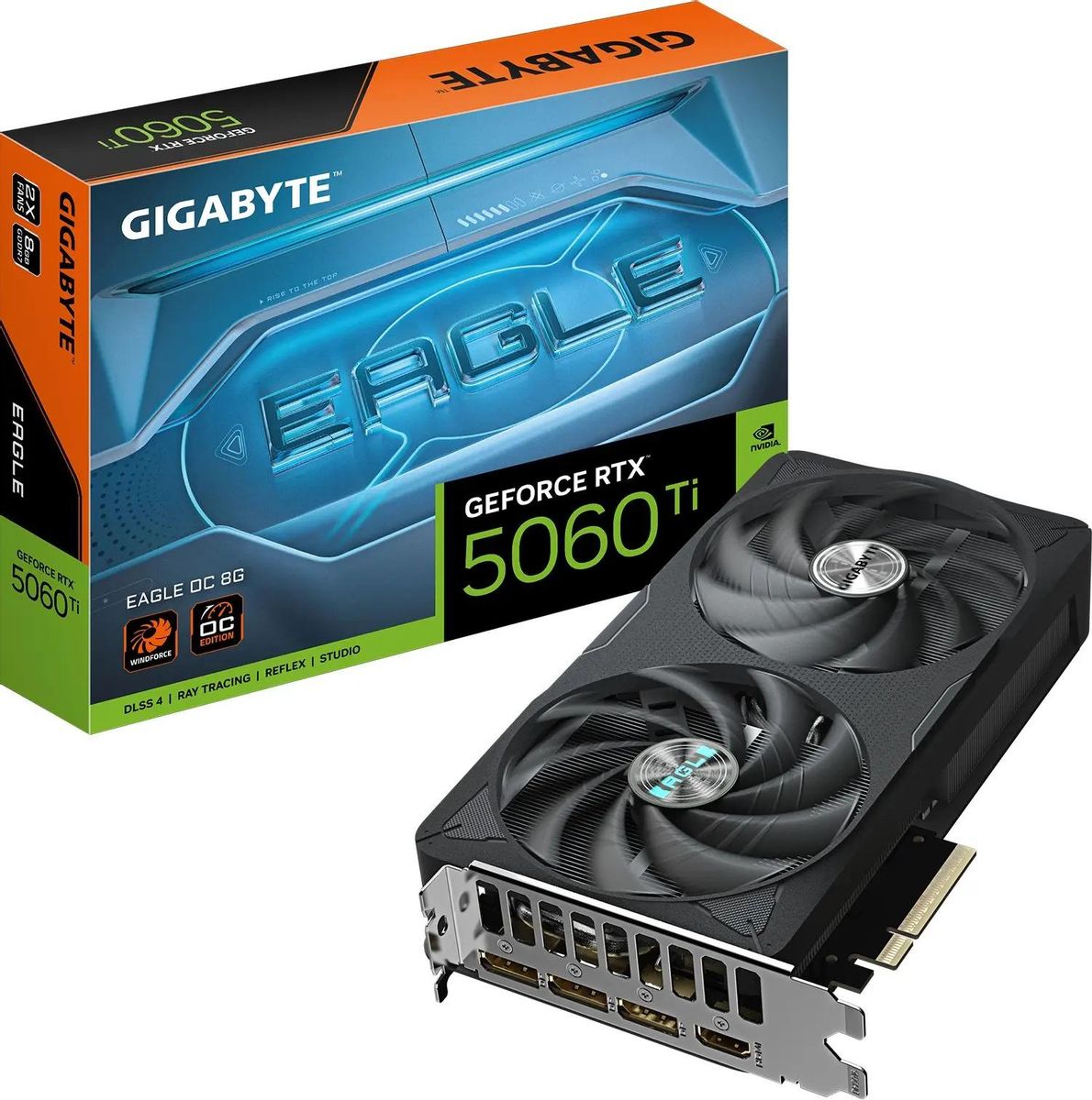 Видеокарта Gigabyte NVIDIA  GeForce RTX 5060TI GV-N506TEAGLE OC-8GD 1.0 8ГБ Eagle, GDDR7, OC,  Ret