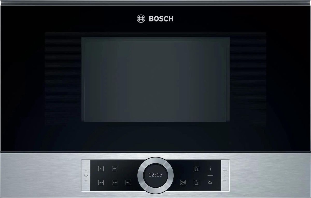 Встраиваемая микроволновая печь Bosch Serie 8 BFR634GS1, 21л, 900Вт, серебристый