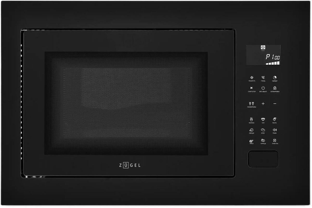 Встраиваемая микроволновая печь ZUGEL ZMO251B, 25л, 1400Вт, черный