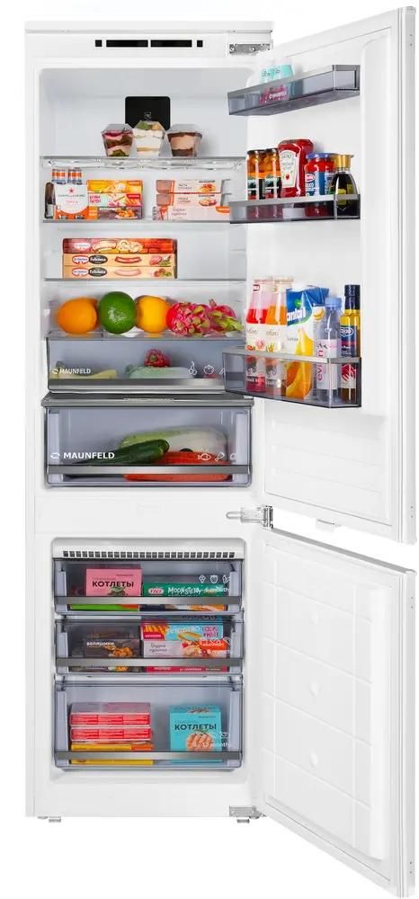 Встраиваемый холодильник MAUNFELD MBF177NFFWGR Inverter, No Frost, 251л, 178см