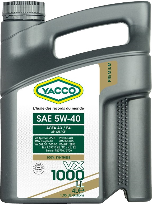 Yacco VX 1000 LL 5W-40 5 л
